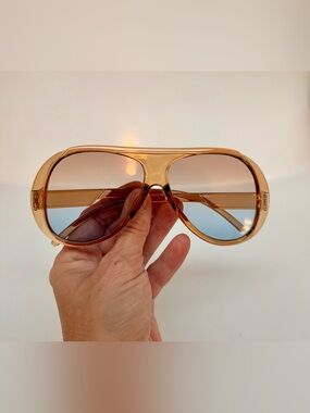 Retro Oversized Brown Tinted Aviator Sunglasses